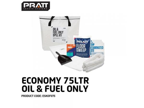 product image for PRATT ECONOMY 75LTR OIL & FUEL ONLY SPILL KIT- WHITE BAG