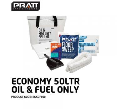 image of PRATT ECONOMY 50LTR OIL & FUEL ONLY SPILL KIT- WHITE BAG