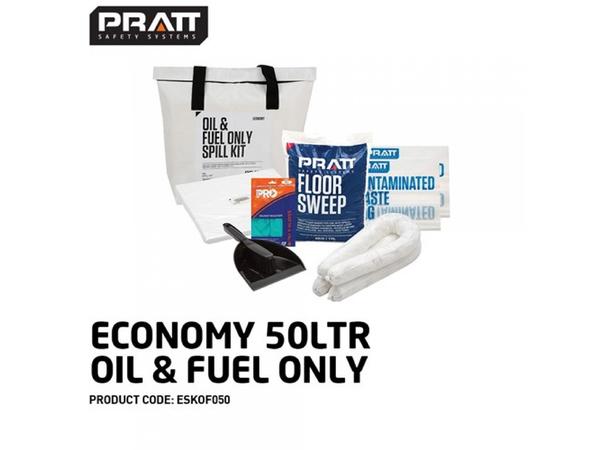 product image for PRATT ECONOMY 50LTR OIL & FUEL ONLY SPILL KIT- WHITE BAG