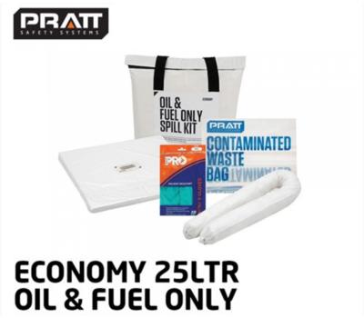 image of PRATT ECONOMY 25LTR OIL & FUEL ONLY SPILL KIT- WHITE BAG