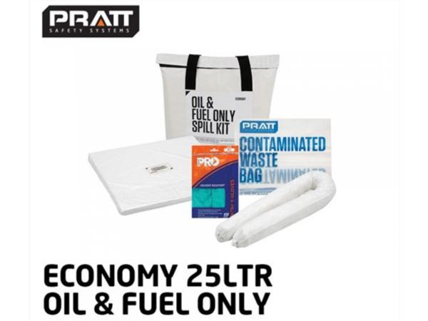 product image for PRATT ECONOMY 25LTR OIL & FUEL ONLY SPILL KIT- WHITE BAG