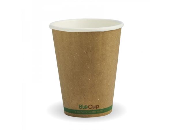 product image for Biopak Double Wall Hot Kraft Green Stripe Cup 