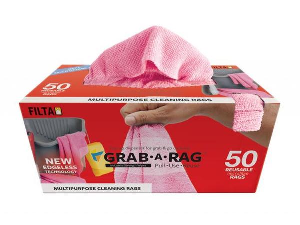 product image for GRAB-A-RAG MICROFIBRE RAGS PINK 30CM X 30CM 50 PACK