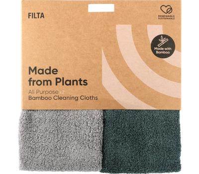 image of FILTA BAMBOO NATURAL CLEAN CLOTH - GREY/GREEN 2 PACK