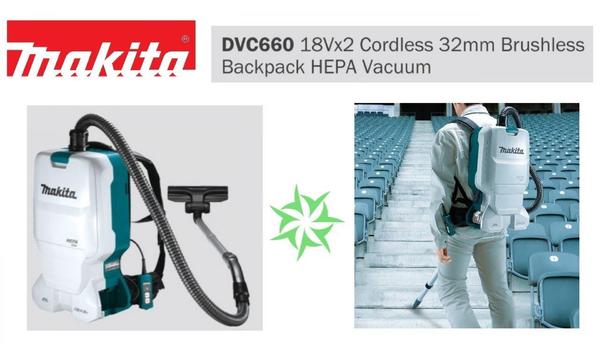 gallery image of MAKITA DVC660 BACKPACK vacuum cleaner- 4 Batteries