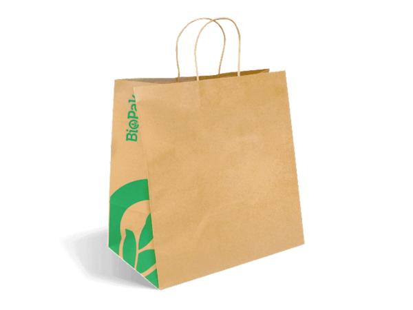product image for Large Twist Handle Kraft Paper Bags 250 pack