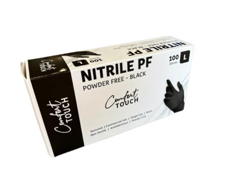 gallery image of Comfort Touch Black Nitrile Gloves Powder Free 100 pack